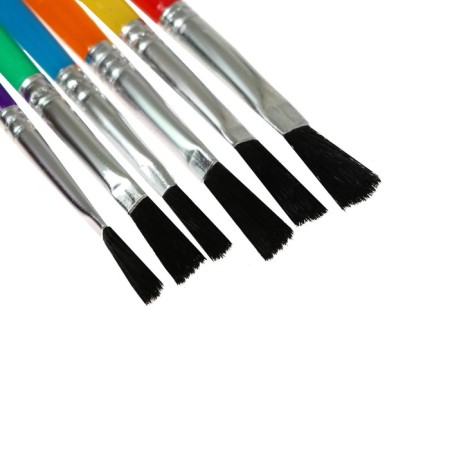 A set of brushes nylon 6 pieces, flat, with plastic colored handles-2
