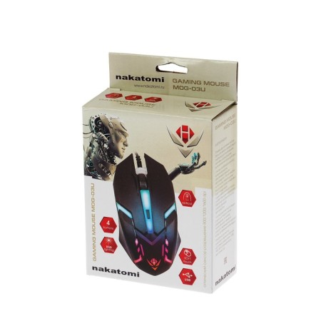 Mouse Nakatomi Mog-03U Gaming, Game, wired, 4 buttons, backlight, 1600 dpi, USB, black-10