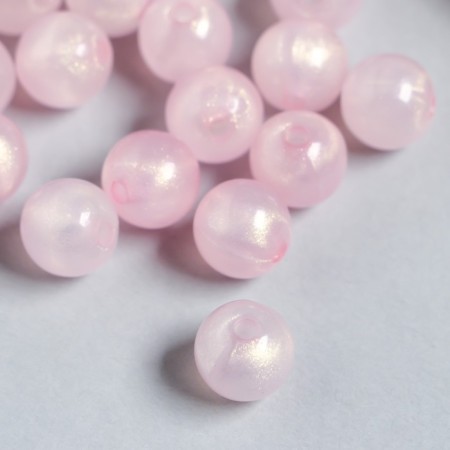 Plastic beads "Pale pink balls with sparkles" glow in the dark set of 20 g d = 1.2 cm