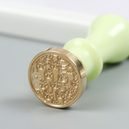 Printing for wax with a plastic handle "cat paws" 2.5x2.5 cm-3