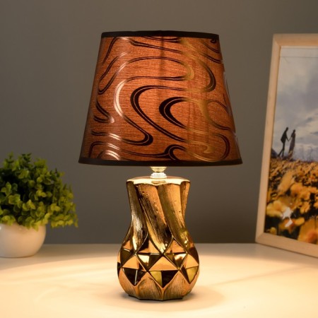 Elga table lamp E14 40W chocolate-gold 20x20x34cm Risalux-1