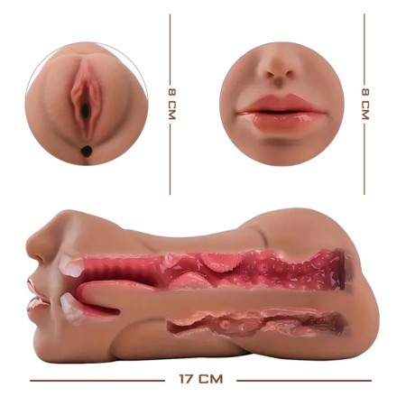 Masturbator Oka-hips 3 in 1, super realistic, dark-4