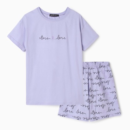 Female home set (T -shirt/shorts), lilac color, size 46