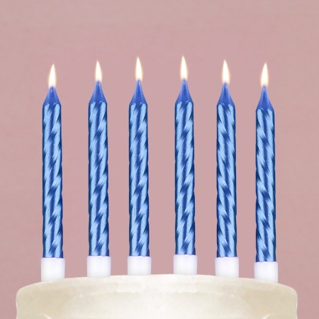 Candles for the cake, blue, 8 pcs.-6