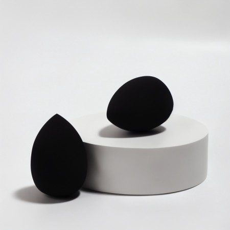 Makeup sponge, set - 2 pcs, 6 × 4 cm, increase when getting wet, black color is black