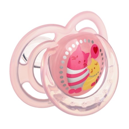 Nipple is an orthododetic dummy "cats" with a cap, +6 months, pink-3