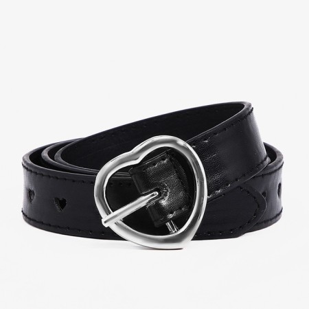 Building belt, width 2.4 cm, metal buckle, black color