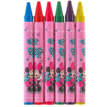 Wax pencils, set of 6 colors, Minnie Mouse-1