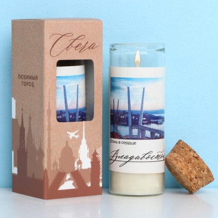 Candle in the flask "Vladivostok", 8 x 3 cm