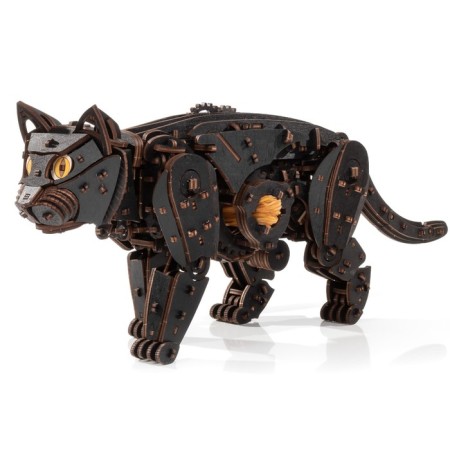 Mechanical team model, wooden designer "Black cat (cat)"