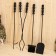 Fireplane set 78cm: brush, scoop, poker, forceps