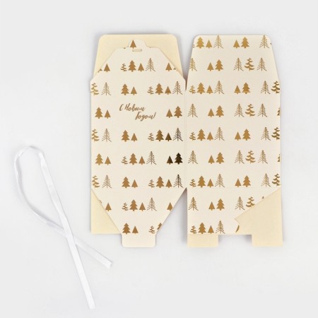 New Year. The box is folding, New Year's gift "Christmas trees" 10 x 10 x 10 cm.-4