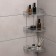 The bathroom shelf is an angular 3-tier, 20.5 × 20.5 × 52 cm, color chromium