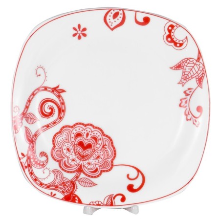 Set of square plates OlaFF "Red Flowers", 18 items-2