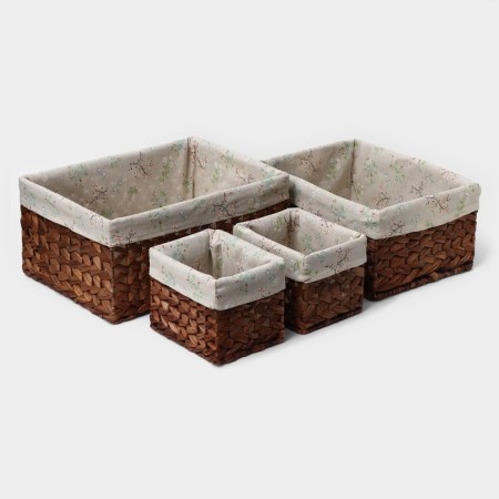Set of storage baskets, manual weaving, 4 pcs: 19 × 15 × 14.5 - 40 × 30 × 19 cm-4