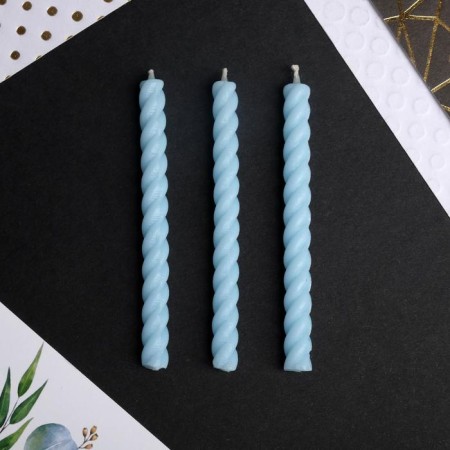 Candles for the cake, blue, 16 pcs., 5 x 6.5 cm.-2