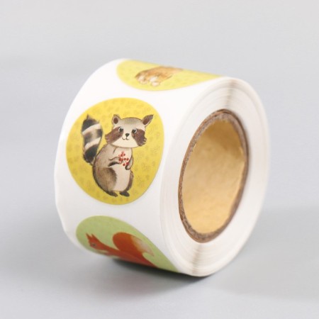 Stick Paper "Forest animals" d = 2.5 cm 252 pcs in the roll-6