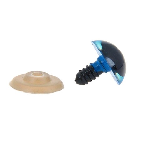Eyes for dolls, screw with plugs, translucent, set 4 pcs, color blue, size 1 pc: 2 × 2 cm-1