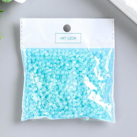 Beads for creativity plastic "Blue mother of pearl" set 20 grams d = 0.4 cm-3