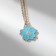 Pendant "Check List for Spring" Flower, Blue color in gold, 40 cm