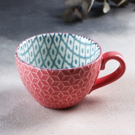 Ceramic “Vintage” mug, 290 ml, pink color-1