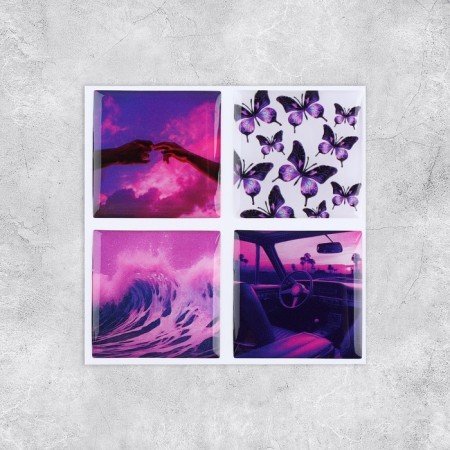 Volumetric 3D stickers on the phone "Violet", 4 pcs, 3 x 3 cm