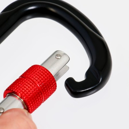 Carabiner with a clutch, 11.5 x 7.5 cm, 25 kn, mix-5