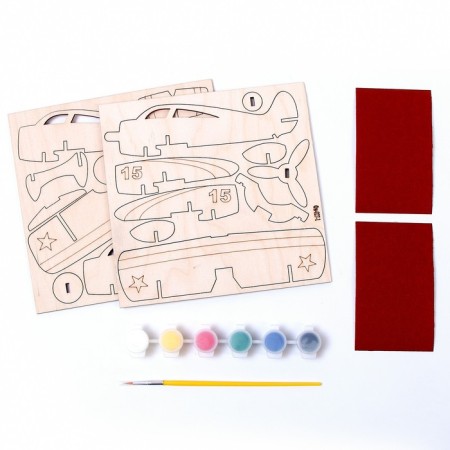 Designer made of wood. Technics "Airplane" 20 parts-1