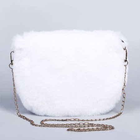 Plush bag, 24x19x3 cm, white color-2