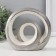 Souvenir ceramics "double loop" silver-white 14.5x15.5x5 cm