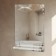 Wall mirror, with sandblasting graphics, 60 x 40 cm, with a shelf, 2 brackets