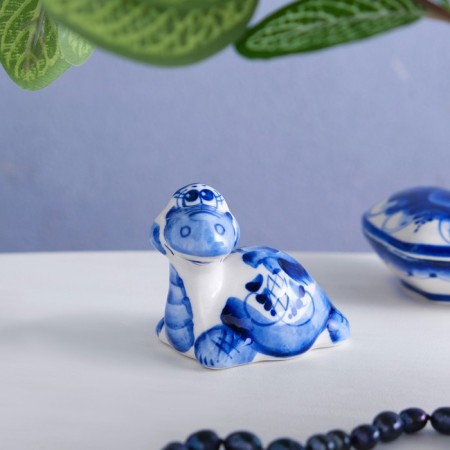 Souvenir "Turtle with a long neck", 6 cm, gzhel
