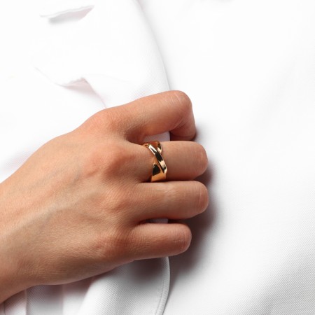 Ring Metal "Trend" twisted mini, color gold, size 17-3
