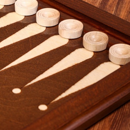 Handmade backgammon "Flying Eagle", 60x30 cm, with a chess field, a walnut array, Armenia-3