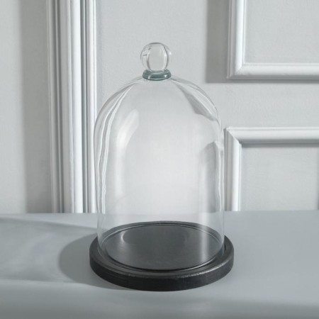Glass dome-slosh with a ball on the stand "Rodrik", 24x15 cm, glass, black-2