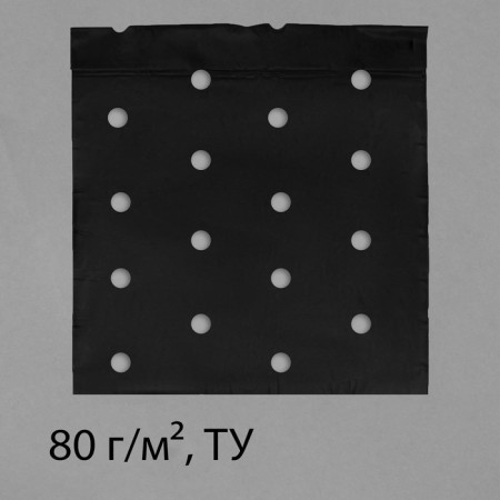 Mulching material, with perforation, 10 × 1.6 m, density 80 g/m², spanbond with a UV stabilizer, black, Greengo, economy 30%-9