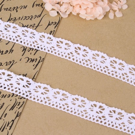 Knitted lace, 25 mm × 10 ± 1 m, white color-1