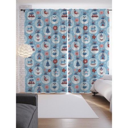 Photostes "New Year's balls", Saten, size 145x265 cm, 2 pcs