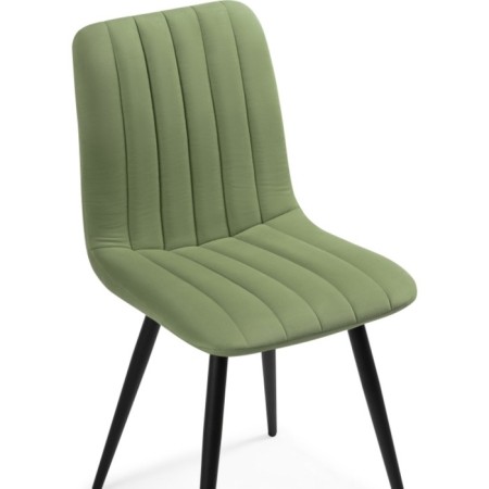 Stool on a metal frame Dani metal/velor, black/green 43x48x85 cm-4