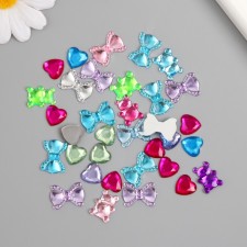Assorted decorative rhinestones 2 1.2x1.2 cm: 1.2x1.6 cm; 1.8x1.4 cm set 8 grams