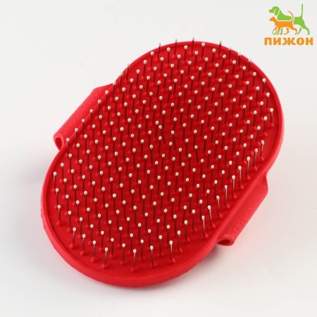 Combuster-arrangement with metal teeth, 13 x 8.5 cm, red