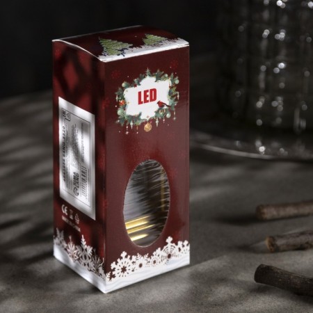 LED figure "Golden Lantern with a candle" 5.5 × 13 × 5.5 cm, plastic, batteries AG13x3, glow warm white-3