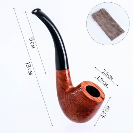 Kommer Premium smoking pipe, classic, pink wood, rosewood, 13 x 3.9
