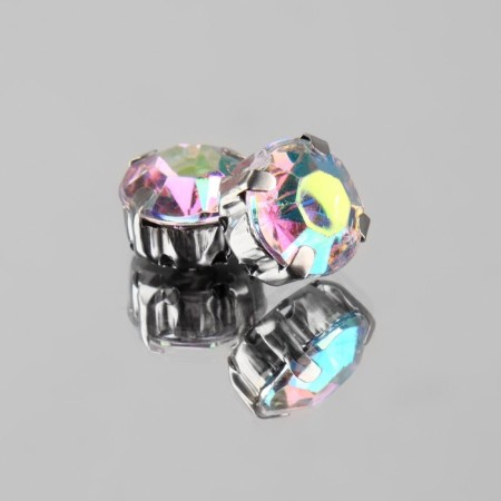 Rhinestones are sewing "circle", in the frame, with holography, d = 10 mm, 20 pcs-3