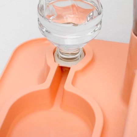 Complex: feed container 38x22x34 cm (1.5 kg), removable bowl and drinker, peach-4