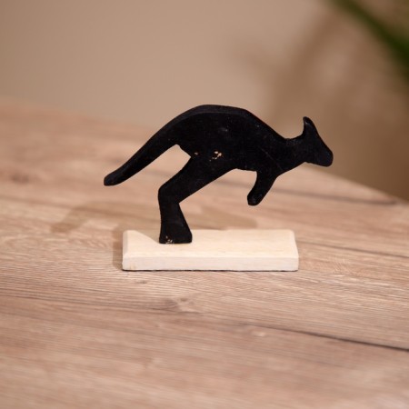 Kangaroo souvenir on a stand, wood 11x4x8 cm-3