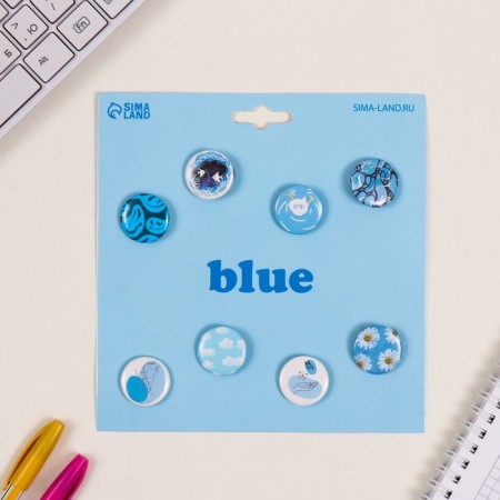 Icons sunset set 8 pcs d = 25 mm "blue" 16.5x17 cm-1