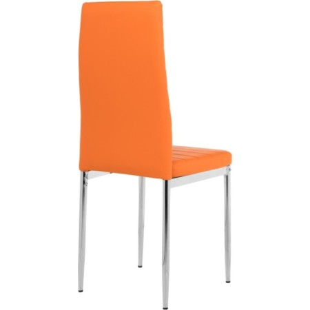 Stool on the metal frame DC2-001 Metal/Ecokozha, chrome/orange 41x45x96 cm-6