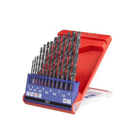 Set of drill on metal KWB, 2-8 mm, din338, sharpening angle 118 °, steel HSS-R, 13 pcs