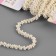 Decorative braid with beads, 6 mm, 2.7 ± 0.5 m, pearl color